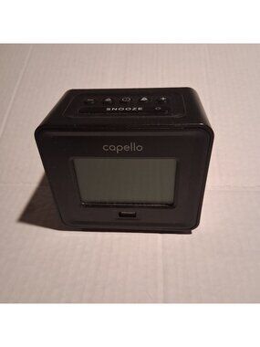 Capello Black Digital Alarm Clock With Snooze & USB Port For Charging